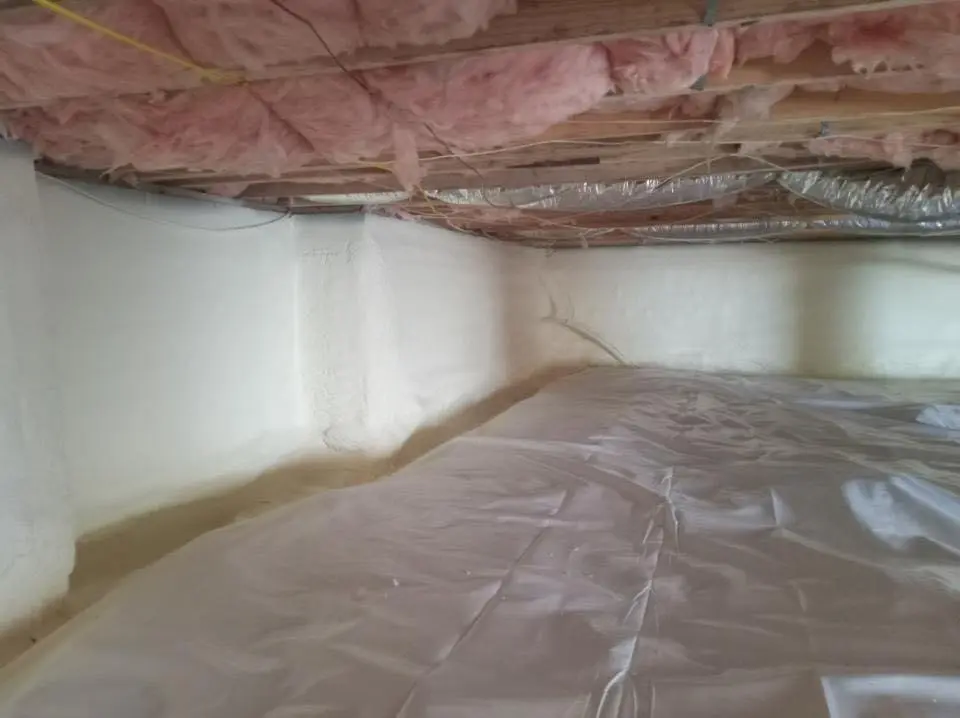 Crawl space encapsulation with closed-cell spray foam for Spray Foam Roofing in Kinston